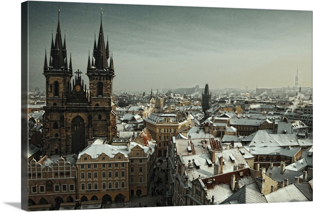 Prague as seen from the clock tower, Prague.
