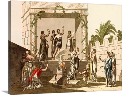 Print Of The Rites Of Isis Performed In Pompeii