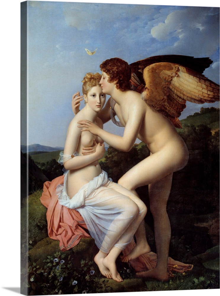 Psyche and Cupid, Painting by Francois Gerard (1770-1837), 1798. 1,86 x1,32 m. Louvre Museum, Paris