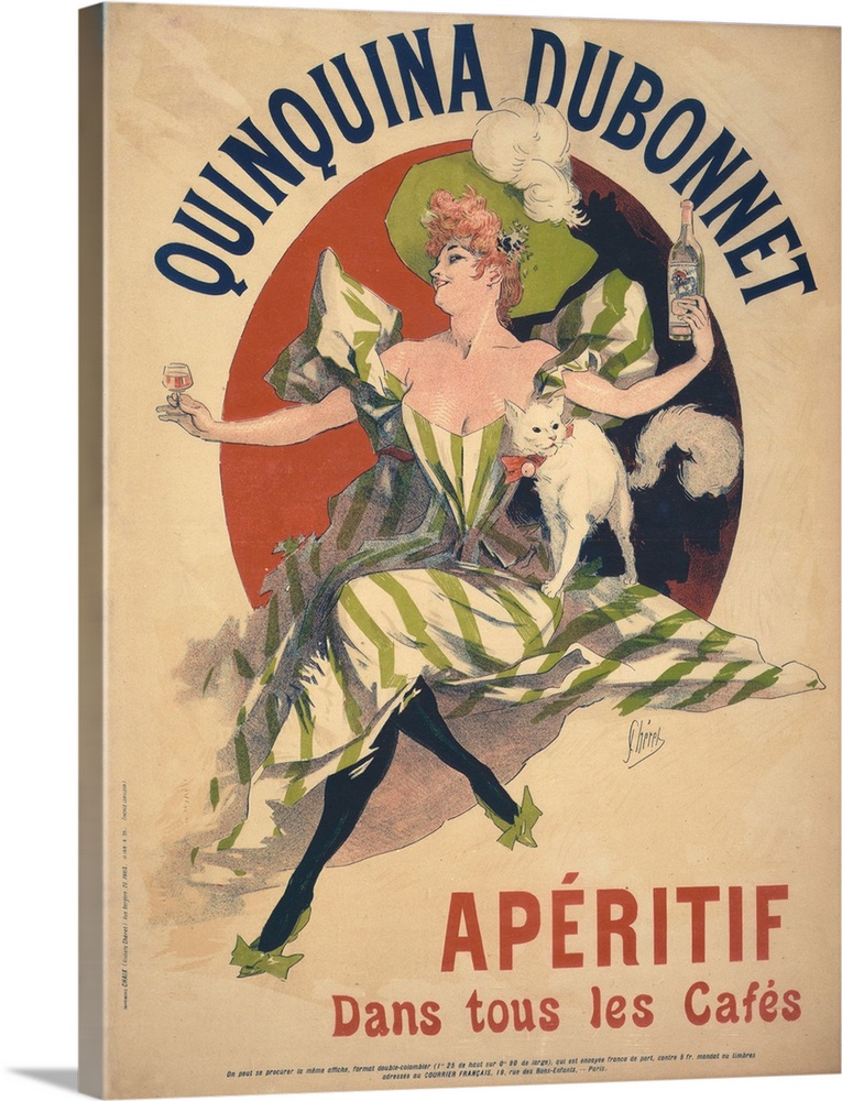 Quinquina Dubonnet aperitif dans tous les cafes. 1895, 56 x 40 cm.