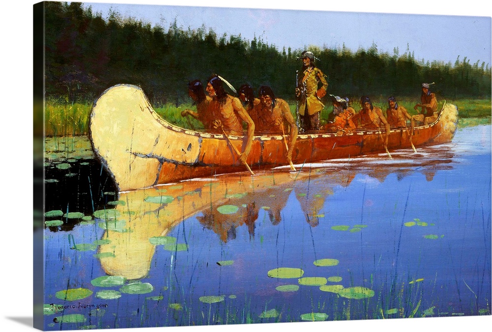 Frederic Remington (American, 18611909), Radisson and Groseilliers, 1905, oil on canvas, 43.5  76.5 cm (17.1  30.1 in), Bu...