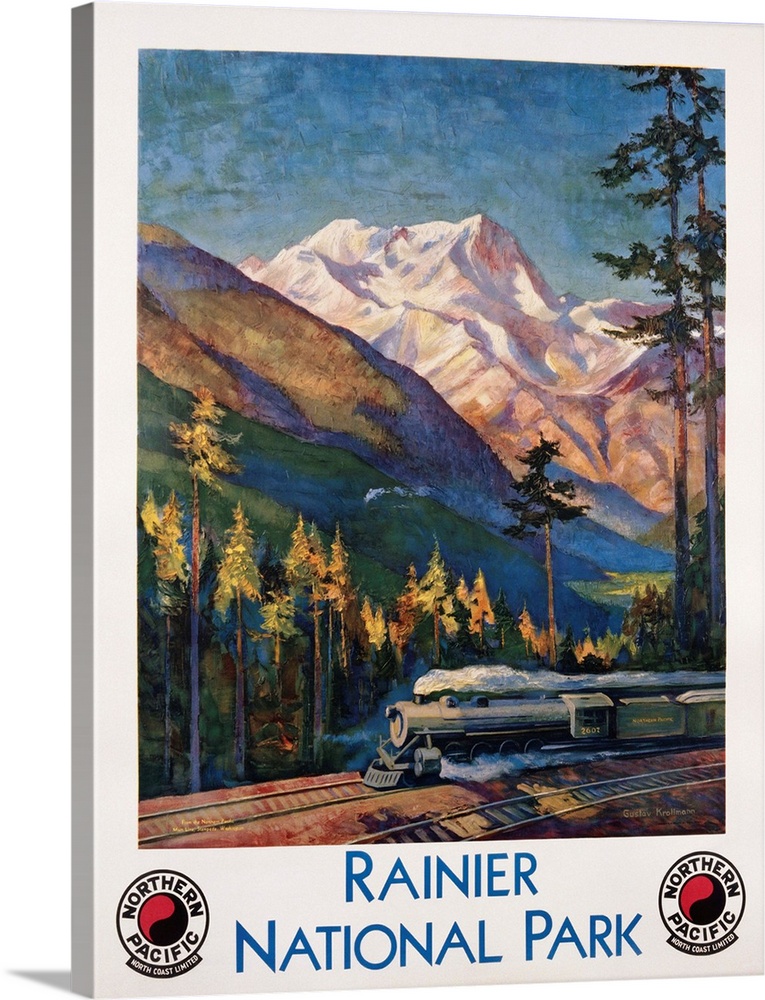 Rainier National Park Poster By Gustav Krollmann