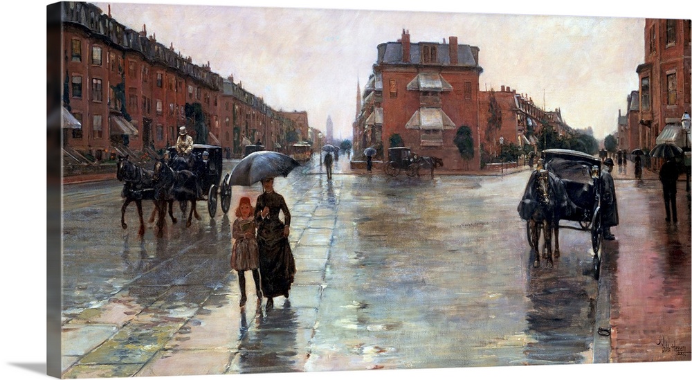 Childe Hassam (American, 1859-1935), Rainy Day, Boston, 1885, oil on canvas, 66.3 x 122 cm (26.1 x 48 in), Toledo Museum o...