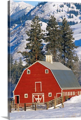 Red Barn In Winter