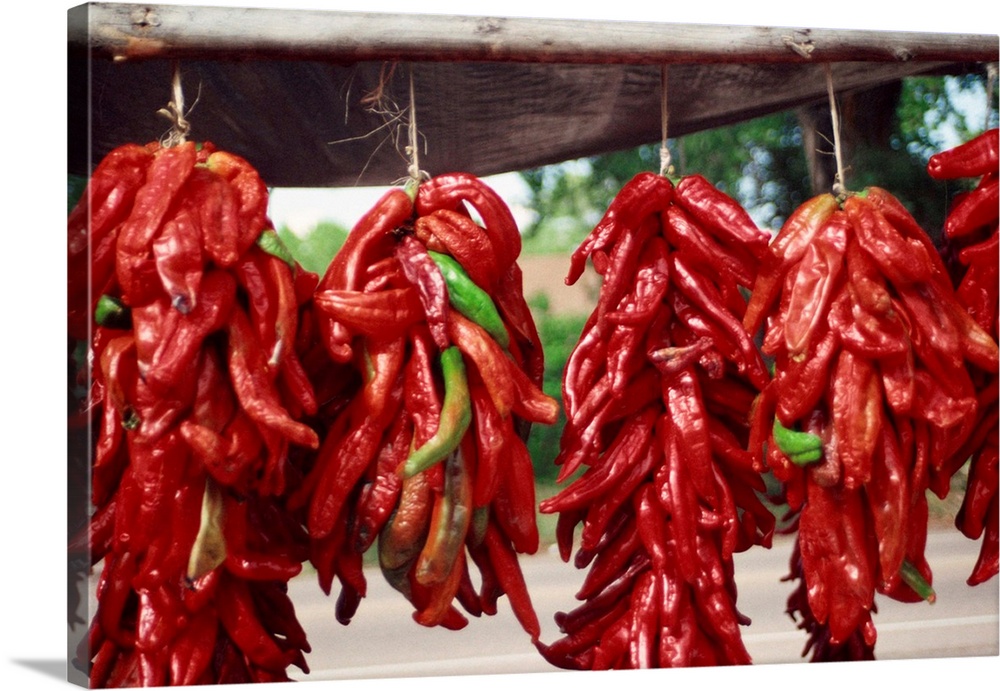 Red peppers drying