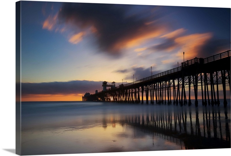 Reflected Lines - Oceanside Pier | Great Big Canvas