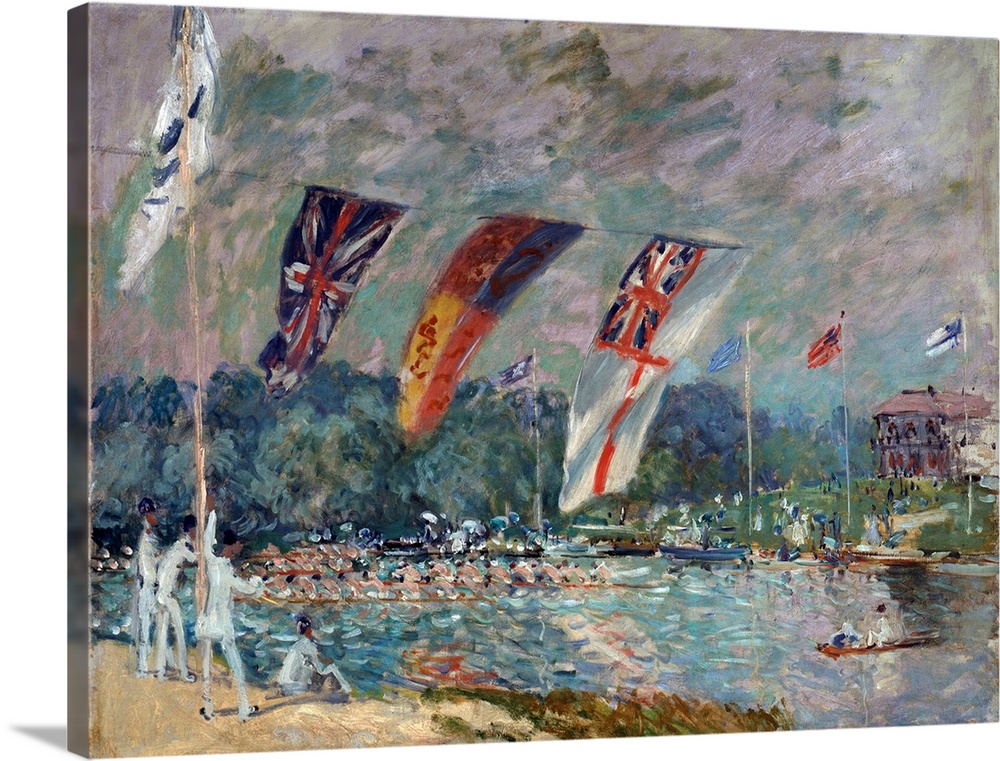 Regatta at Molesey, 1874 (oil on canvas) by Alfred Sisley - 1874 -66x91,5 cm Musee d'Orsay, Paris, France