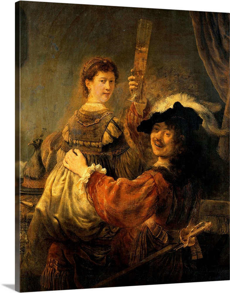 Rembrandt (Dutch, 16061669), Rembrandt and Saskia in the Parable of the Prodigal Son., c. 1635, oil on canvas, 161 x 131 c...