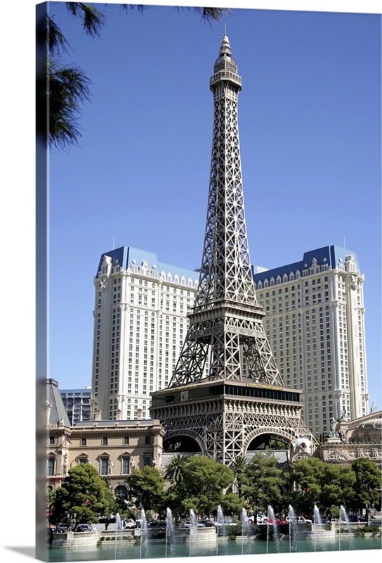 Replica Eiffel Tower on the Las Vegas Strip Solid-Faced Canvas Print