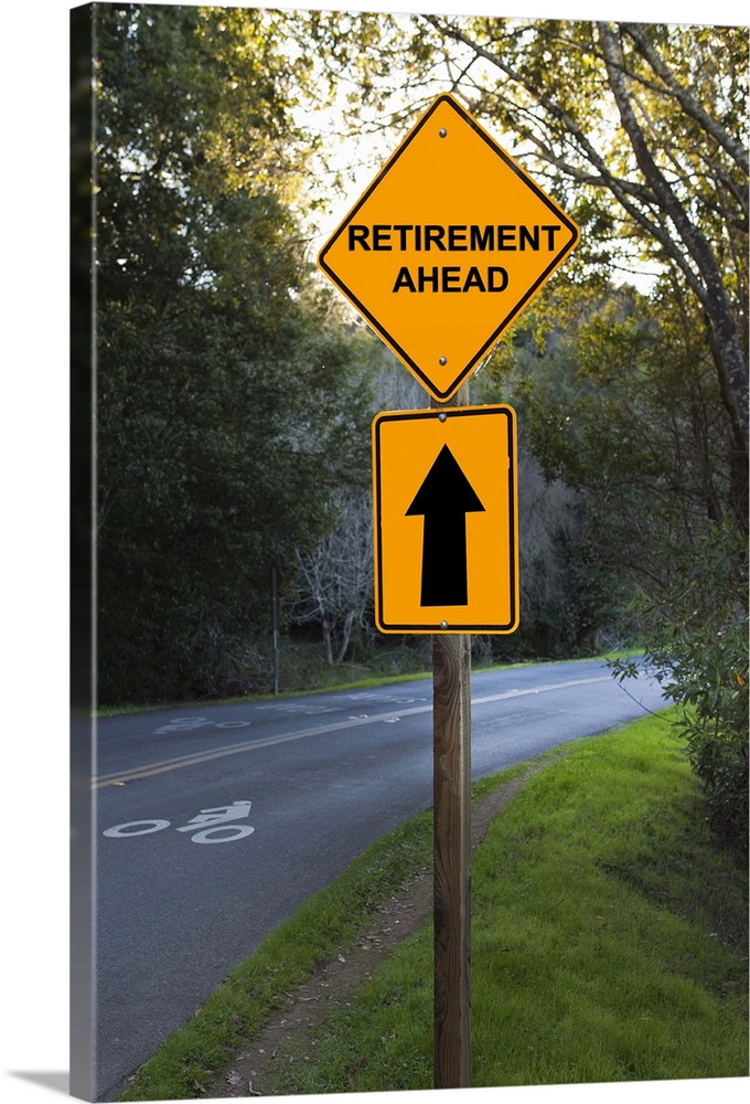 Retirement ahead road sign