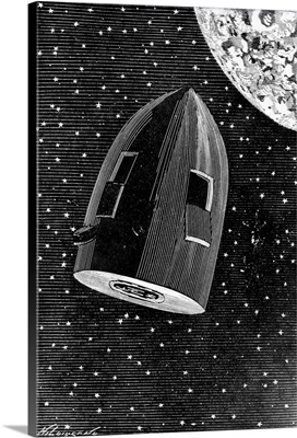 Rocket Capsule From The 1872 Edition Of From The Earth To The Moon By Jules Verne