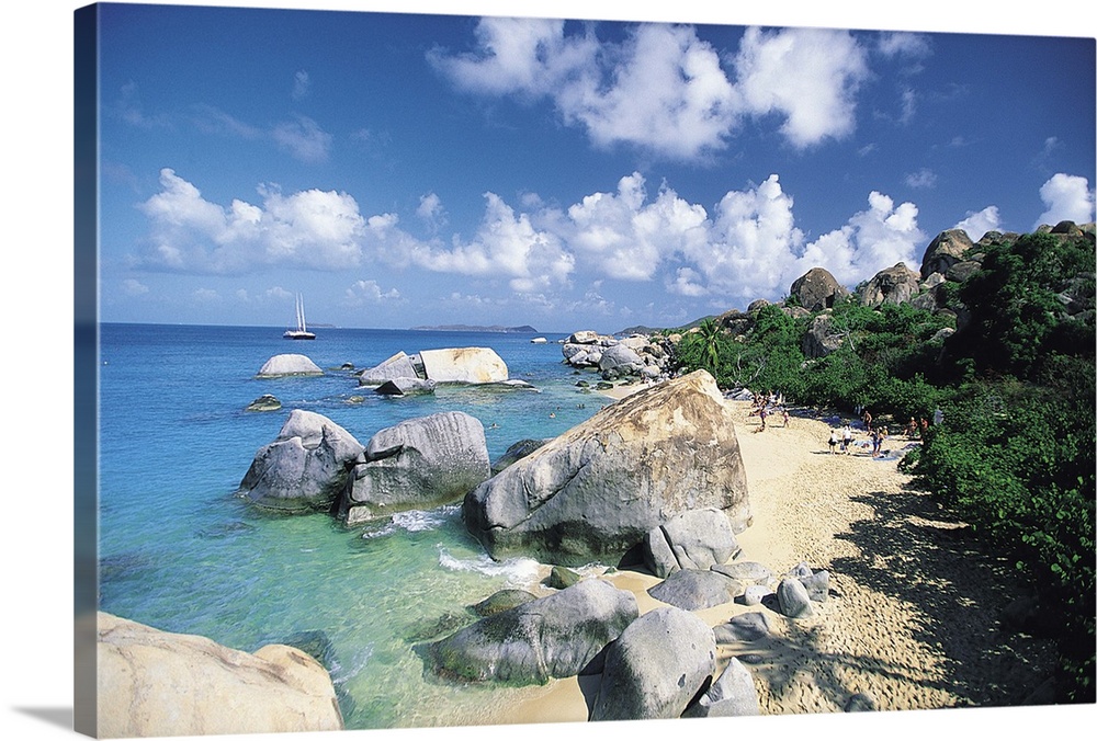 Rocky beach on tropical island