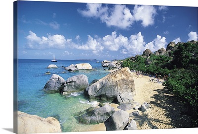 Rocky beach on tropical island