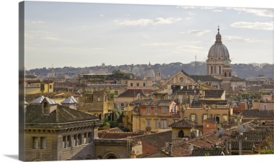 Rome cityscape between Pincio and Trinita dei Monti.