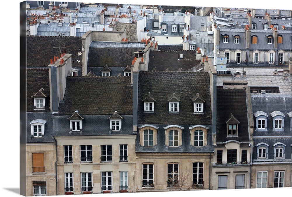 Roofs and buildings in headquarter Chatelet les Halles, Paris.