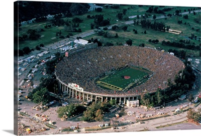 Rose Bowl stadium in Pasadena, CA, during the traditional New Year's Day football game