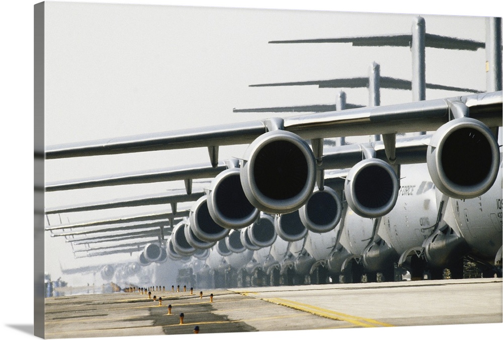 These Air Force planes are part of Operation Iraqi Freedom and are being used to transport military personnel from air bas...