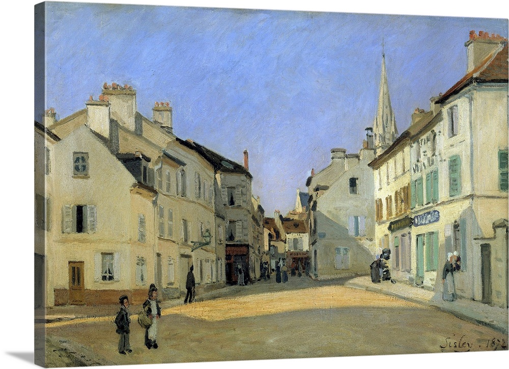 Rue de la Chaussee at Argenteuil or Square in Argenteuil. Painting by Alfred Sisley (1839-1899), 1872. 0,46 x 0,66 m. Orsa...