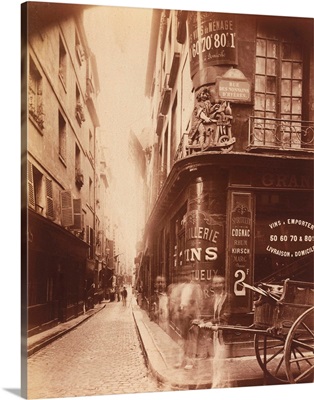 Rue Des Nonnains D'Hyares With A Wine Merchant By Jean Eugene Auguste Atget
