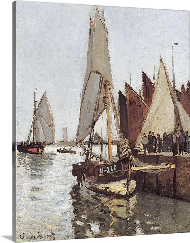 Sailboat at Honfleur, also known as Study of the Port of Honfleur. 1866. Oil on canvas. Located in a private collection.