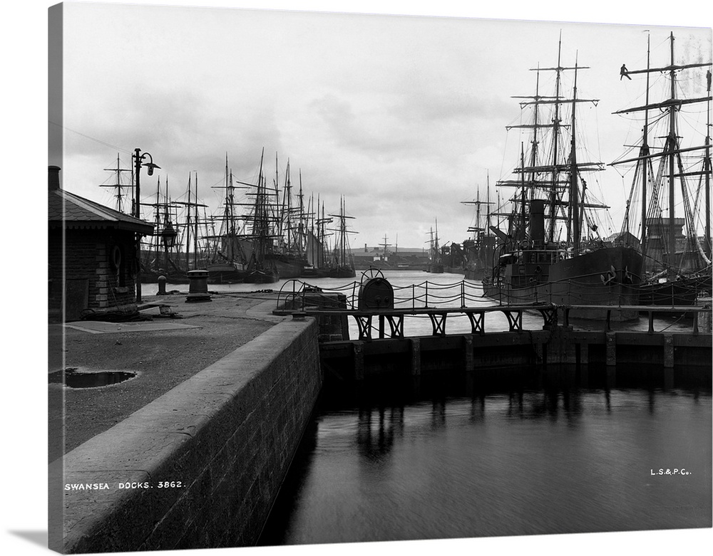 Swansea Docks, ca. 1900.