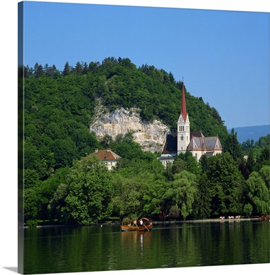 Saint Martin's Church on Lake Bled, Slovenia