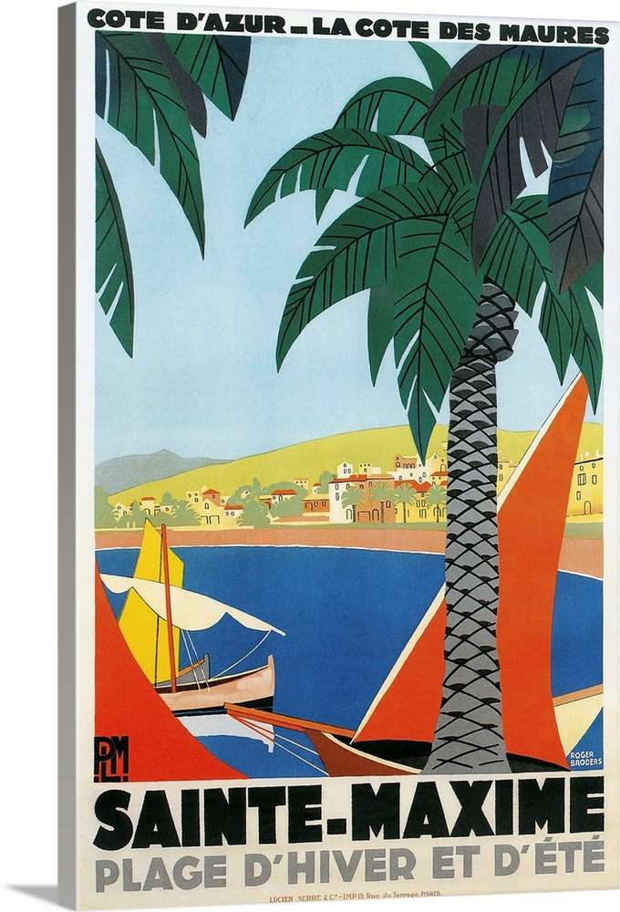 Sainte Maxime, Cote de Azure, La Cote de Maures French Travel Poster