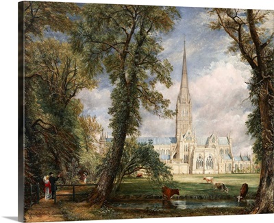 Salisbury Cathedral From The Bishop'S Garden By John Constable
