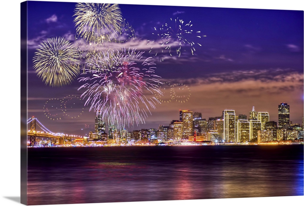 San Francisco New Year Firework seen from the Treasure Island, California. HAPPY NEW YEAR 2013