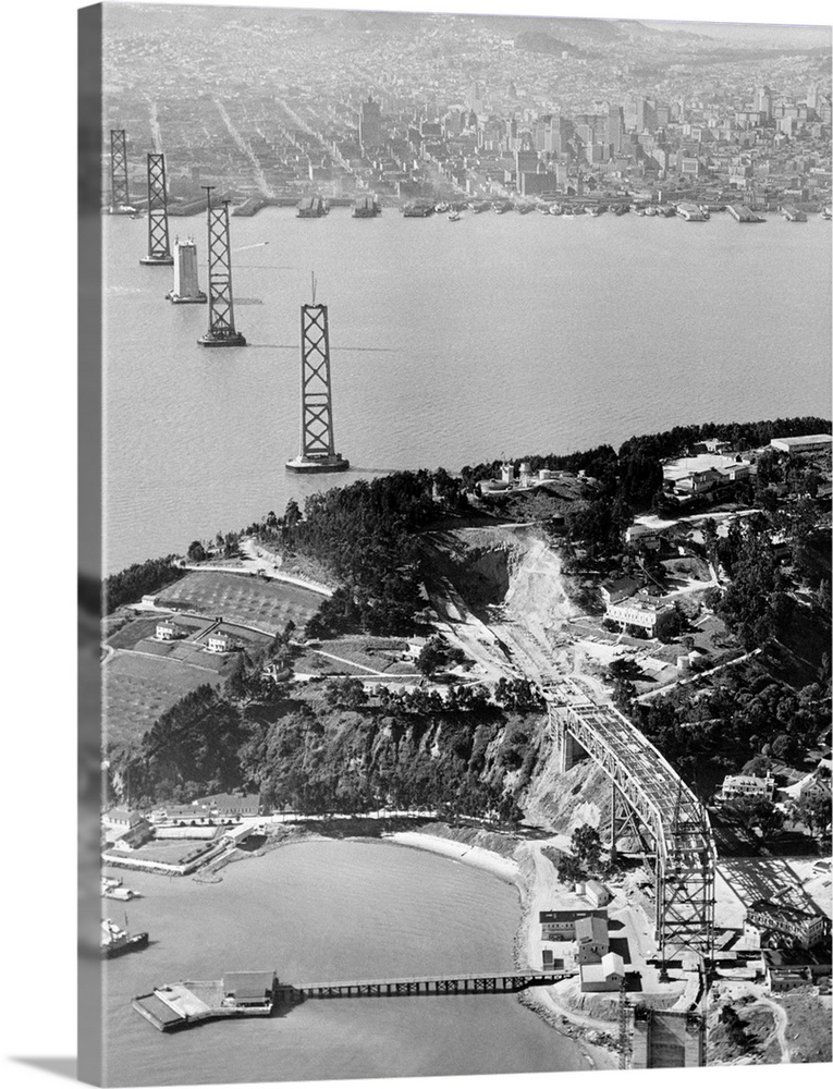 With construction of the two big bridges across San Francisco Bay so well along that plans for celebrating their air view ...