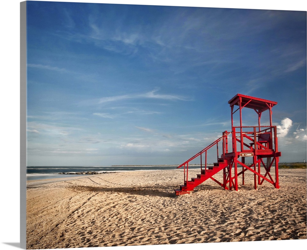 Vilano Beach, Florida lifeguard stand shortly before sunset.