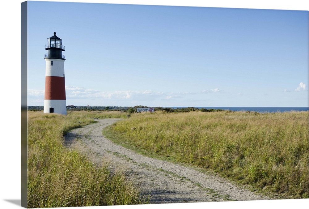 Sankaty Head Lighthouse and Atlantic Ocean, Nantucket Island, Massachusetts USA.