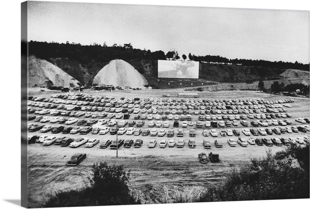 550 cars at the opening night of Scandinavia's first drive in movie theater near Copenhagen, where a French film called Ba...