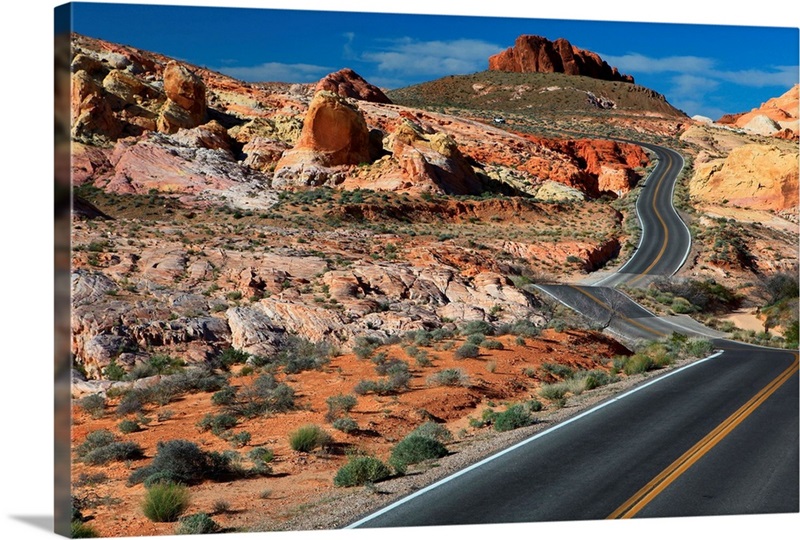 Scenic drive through Valley of Fire Nevada, USA. Great Big Canvas