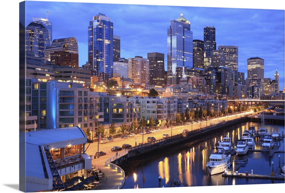 Seattle skyline and harbor, Washington State