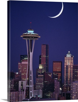 Seattle skyline at night, Washington State