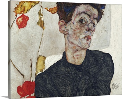 Self-Portrait With Chinese Lantern Plant image thumbnail