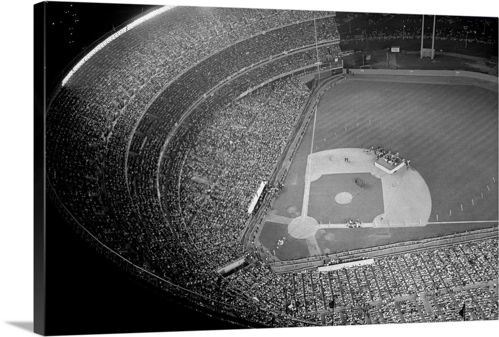 Shea Stadium is jam-packed with Beatles fans during a performance given by the British singing group at Shea Stadium. Enth...