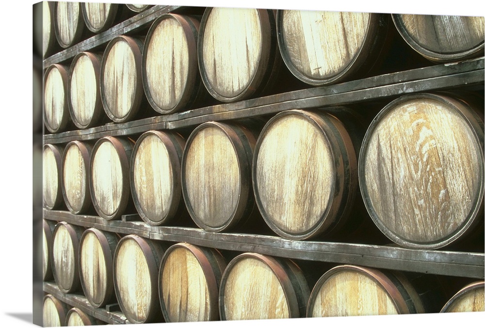 Shelves of barrels