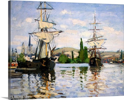 Ships Riding On The Seine At Rouen