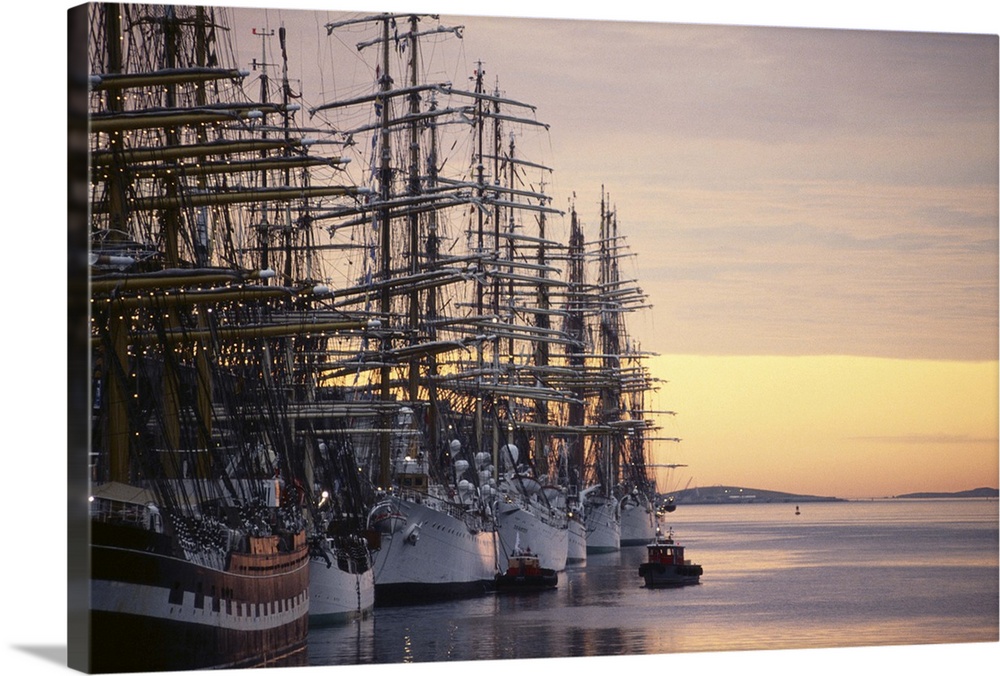 SHIPS WITH TALL MASTS ON DISPLAY IN BOSTON