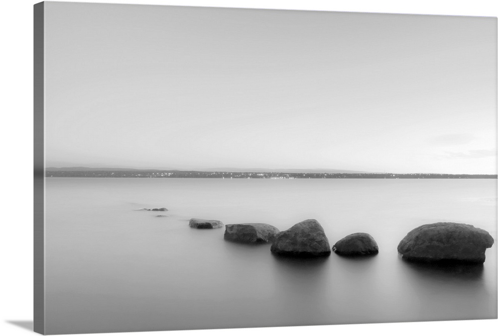 Shirley's Bay Ottawa with stone. (long exposure)