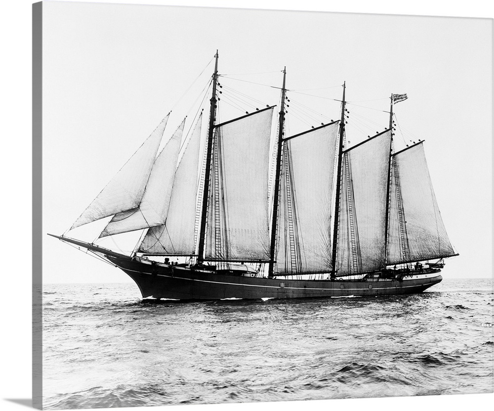 Honolulu, Hawaii-Four masted Schooner. BPA 2