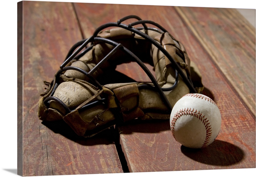 Vintage Baseball Glove Wall Art, Canvas Prints, Framed Prints, Wall Peels