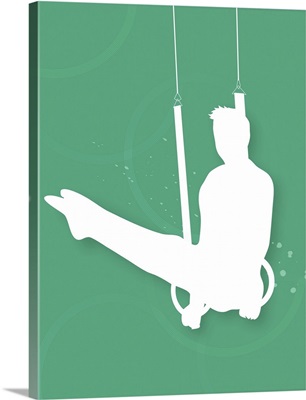 Silhouette of a man performing gymnastics