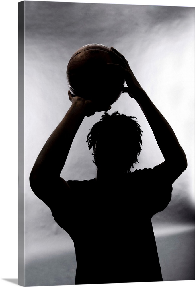 Silhouette of basketball player