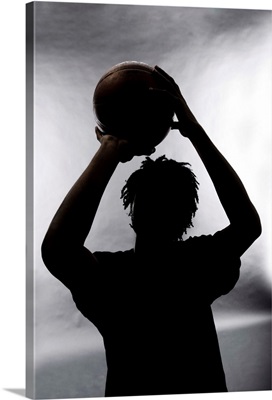 Silhouette of basketball player