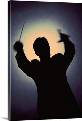 Silhouette of conductor