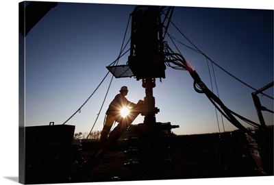 Silhouette of industrial worker