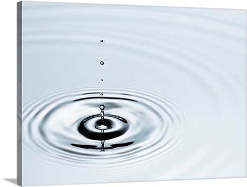 Single droplet of water forming rings in pool Wall Art, Canvas Prints ...